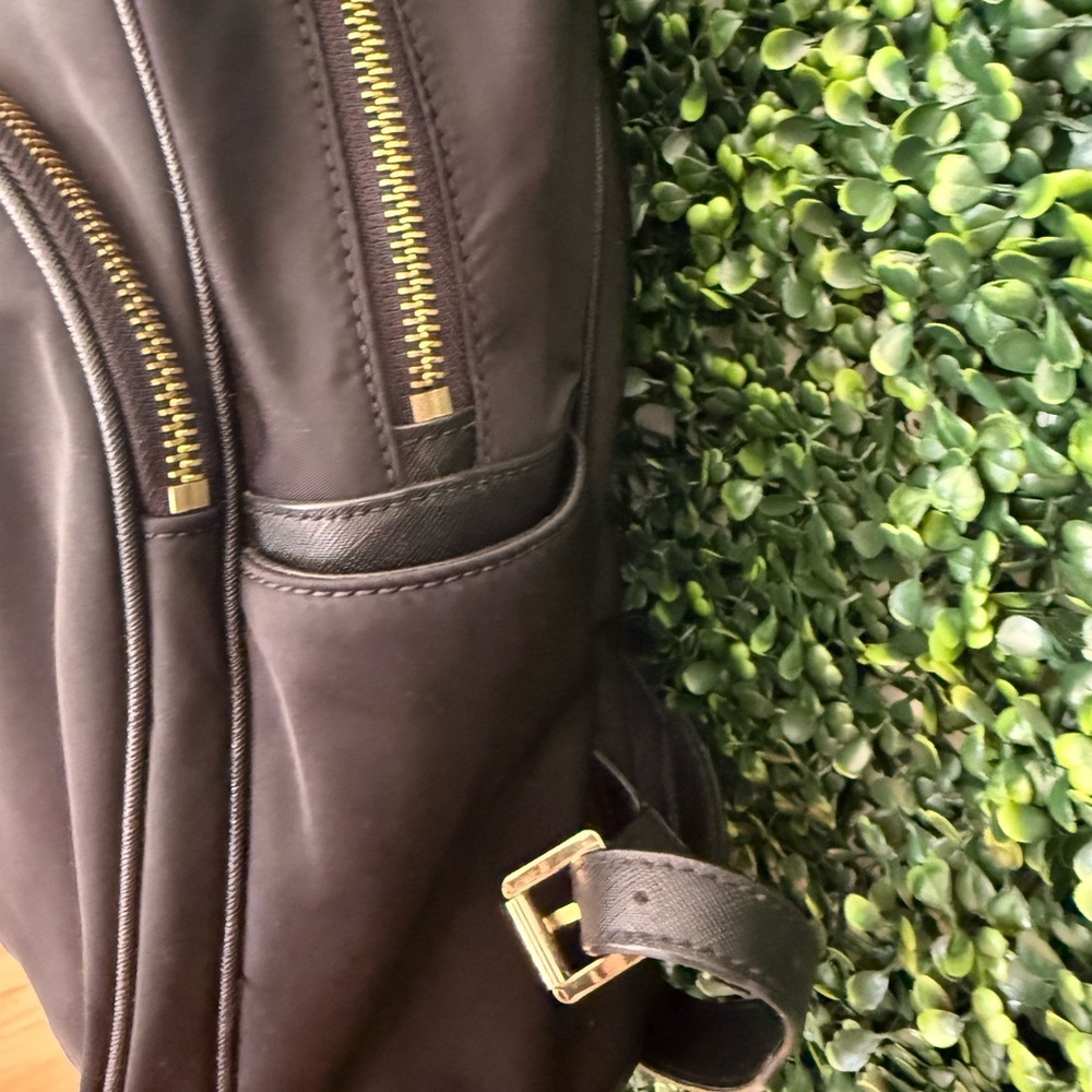 Michael Kors Black Nylon Backpack Gold Hardware Medium Size - Picture 5 of 13